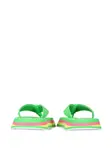 Шлепанцы в полоску Msgm, зеленый - фото 3