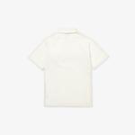 Полосатая рубашка-поло из эластичного хлопка с нашивкой-логотипом для 4–12 лет Gucci, слоновая кость - фото 3