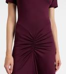 Платье миди из джерси с рюшами Victoria Beckham, Merlot - фото 5