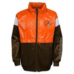 Молодежная оранжево-коричневая ветровка с капюшоном и молнией во всю длину Cleveland Browns Goal Line Stance Outerstuff - фото 2