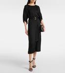 Платье миди из атласа Laurel Velvet, черный - фото 2