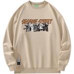 Толстовка унисекс SESAME STREET, белая [с капюшоном и флисовой подкладкой] - фото