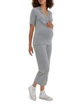 Брюки для беременных в рубчик Nom Maternity Camilla, серый - фото 5