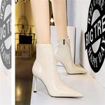 Ботильоны на каблуке 9 см женские BIGTREE, экрю - фото 9