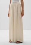 Брюки OYSHO STRIPED WIDE-LEG, Beige - фото