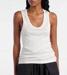 Анаграмма ребристый шелковый топ Loewe, Soft White - фото 5