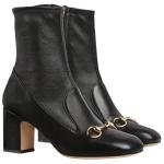 Лоферы с подковой на каблуке 7,5 см женские черные GUCCI - фото 4