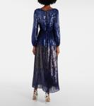 Платье миди Coco с пайетками Rixo, темно-синий - фото 3