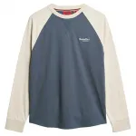 Лонгслив Superdry Essential Logo Baseball, синий - фото 3