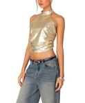 Топ с бретелькой металлик Edicted Karter Edikted, золотой - фото 3