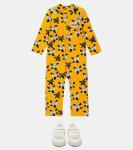 Бархатный комбинезон с принтом Mini Rodini, желтый - фото 2