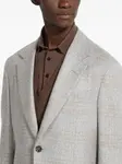 Пиджак в клетку Zegna, серый - фото 5