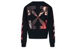 Худи Off-White Caravaggio Slim Crewneck 'Black/Red', черный - фото 2