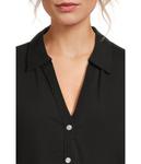 Топ Lilla P Split Collar Button-Down, черный - фото 4
