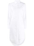 Thom Browne платье-рубашка длины миди, белый - фото
