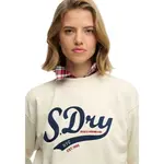 Толстовка Superdry Varsity Script Loose Crew, бежевый - фото 4