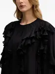 Блузка с оборками Sisley, черный - фото 4