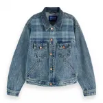 Куртка Scotch & Soda Customised Mixed Fabric denim, синий - фото 3
