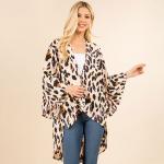 Легкий леопардовый кимоно-пончо с открытым передом TRUEDAMES - фото