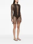 Сетчатое платье мини Christopher Esber, коричневый - фото 2