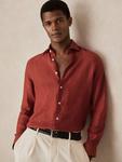 Рубашка Ruban Linen Regular Fit Reiss, Mid Red - фото 5