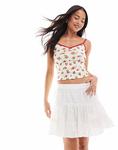 Мини-юбка New Look с вышивкой Rara белого цвета - фото 3