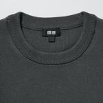 Мужской свитер Uniqlo из хлопка (рифленая вязка), серый - фото 7
