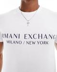 Белая футболка с линейным логотипом Armani Exchange - фото 4