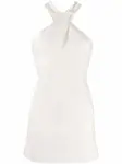 Платье мини с вырезом халтер Courrèges, белый - фото