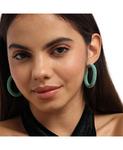 Серьги-кольца с бусинами SOHI, Green - фото 4