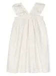 Платье с оборками и принтом Bonpoint, белый - фото