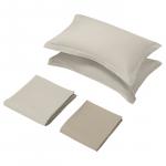 Комплект постельного белья из 4 предметов IKEA LAPPRÖR, 240x220 см, бежевый - фото