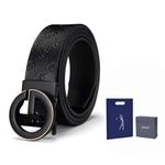 Мужской кожаный ремень GOLF, Черный - фото 8