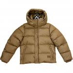 Мужская пуховая куртка верблюжьего цвета с капюшоном, умеренно прямого кроя Burberry, camel - фото