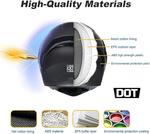 Шлем мотоциклетный BYGMW Bluetooth S с принтом, черный / синий - фото 6