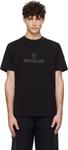 Футболка из хлопка с логотипом Moncler, черный - фото
