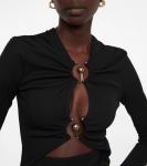 Топ из джерси с вырезами и вырезами CHRISTOPHER ESBER, черный - фото 4