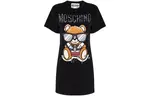 MOSCHINO Женское черное платье с коротким рукавом - фото