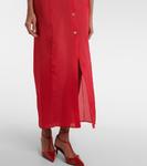 Эффи макси-платье из шелка и хлопкового органа Khaite, Raspberry - фото 5