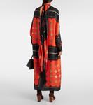 Платье макси из атласа с принтом Lexi Khaite, Orange Multi - фото 3