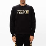 Свитшот Cotton с принтом логотипа VERSACE JEANS COUTURE, черный - фото 3