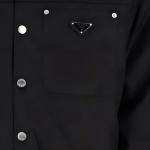 Рубашка мужская Prada на крупных пуговицах, черный - фото 4