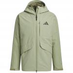 Куртка пуховая мужская палаточного зеленого цвета Adidas - фото