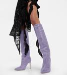 Сапоги до колена, украшенные падубом Paris Texas, Light Amethyst - фото 4