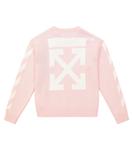 Хлопковый свитер со стрелками Off-White Kids, розовый - фото 4