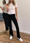 Брюки Anywhere High Rise Slit Pant черного цвета SIX/FIFTY - фото