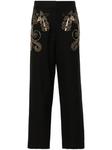 Forte Forte зауженные брюки с вышивкой бисером, черный - фото