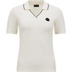 Поло с аппликацией логотипа Moncler, белый - фото 3