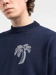 Palm Angels свитер с вышивкой, синий - фото 4