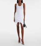 Мини-платье из хлопкового джерси в рубчик Jean Paul Gaultier, белый - фото 2